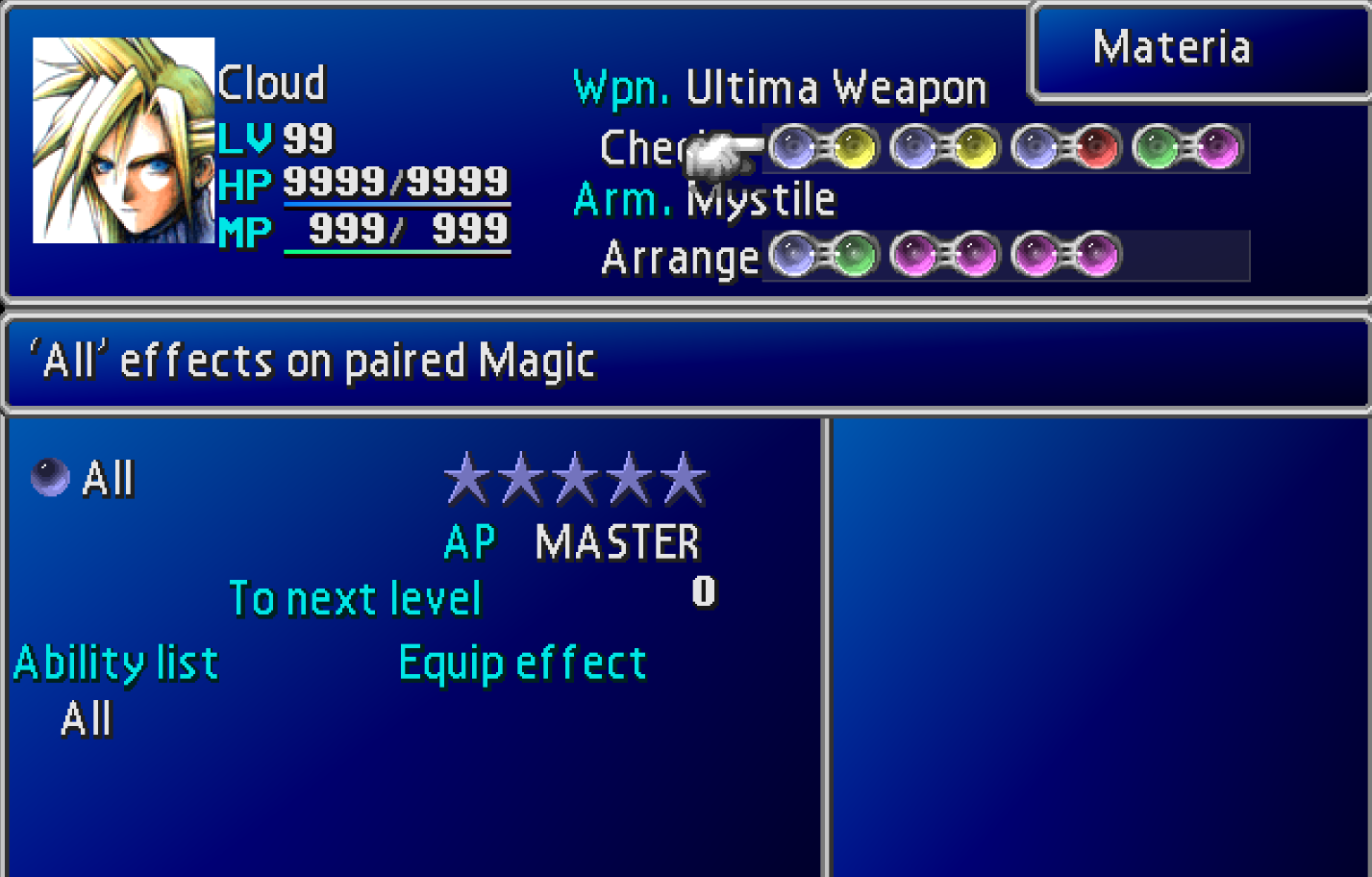 [FF7] 마테리아 조합의 예